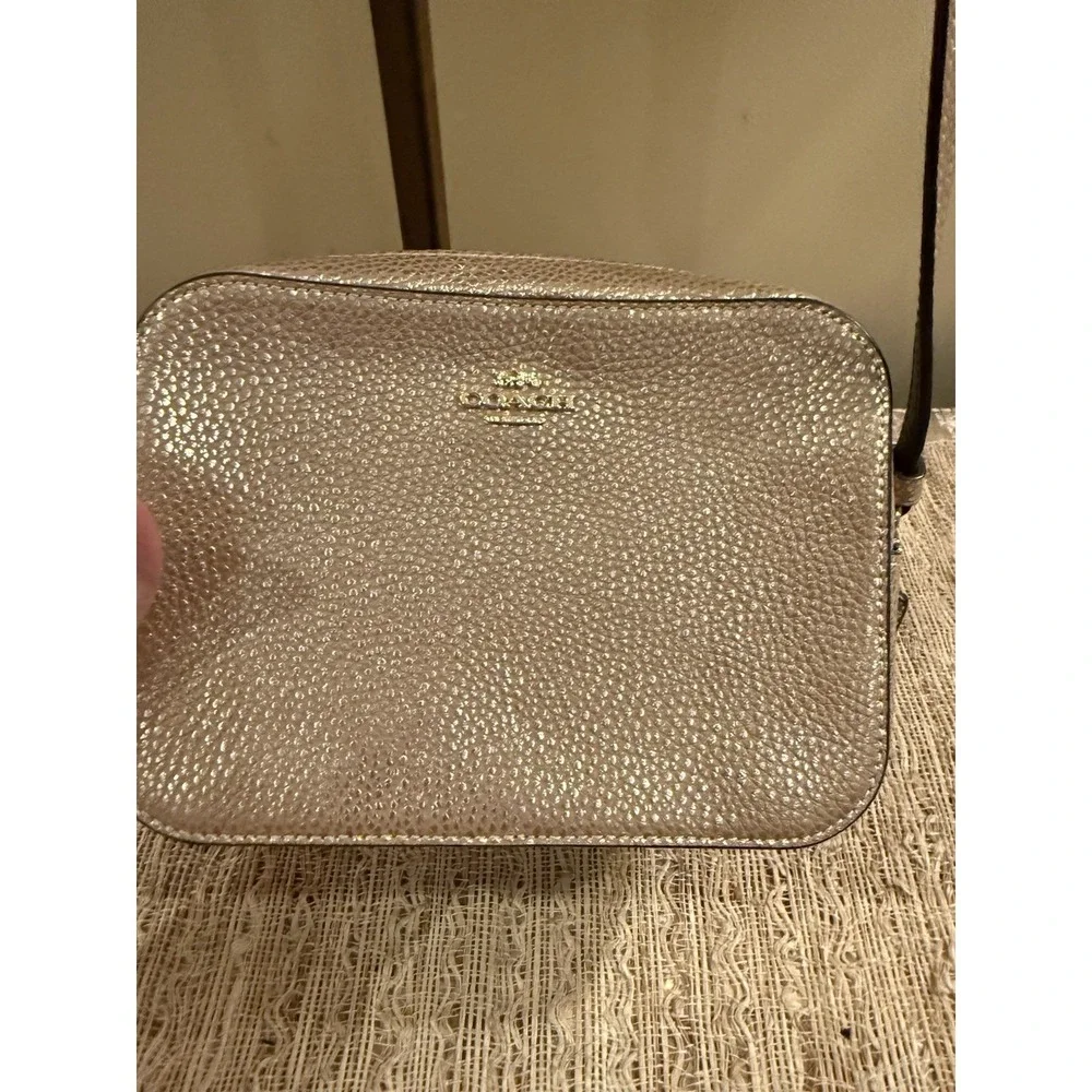 Limited Edition Coach Rose Gold Pink Mini Leather‎ Camera Crossbody bag
